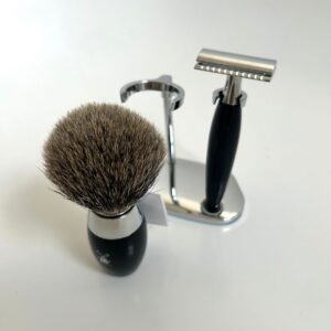 WoolfBlades SHAVING SET KOSMO 3PC BLACK SAFTEY RAZOR - Image 3
