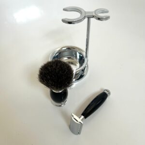 WoolfBlades SHAVING SET VIVO 4PC BADGER SAFETY RAZOR BLACK - Image 3